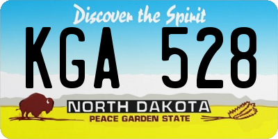 ND license plate KGA528