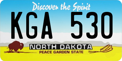 ND license plate KGA530