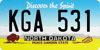 ND license plate KGA531
