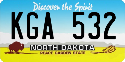ND license plate KGA532