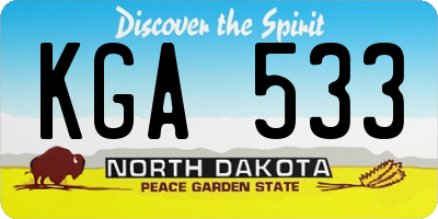 ND license plate KGA533