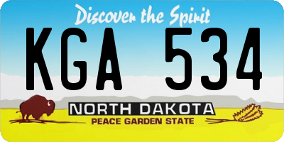 ND license plate KGA534