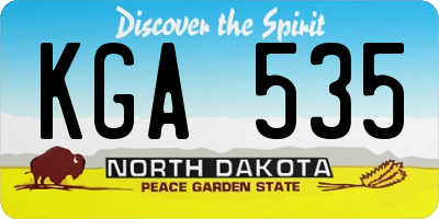 ND license plate KGA535