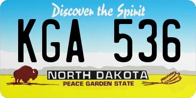 ND license plate KGA536