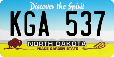 ND license plate KGA537