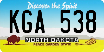 ND license plate KGA538