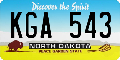 ND license plate KGA543