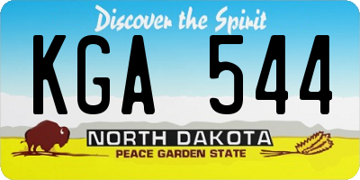 ND license plate KGA544