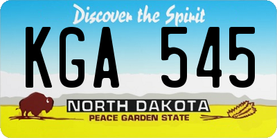 ND license plate KGA545