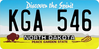 ND license plate KGA546