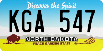 ND license plate KGA547