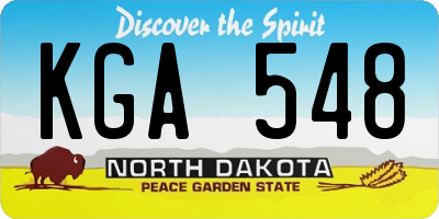 ND license plate KGA548