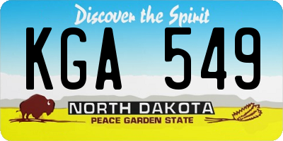 ND license plate KGA549