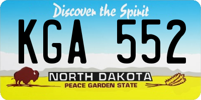 ND license plate KGA552