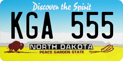 ND license plate KGA555