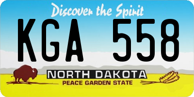 ND license plate KGA558