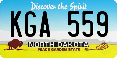 ND license plate KGA559