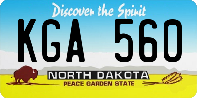 ND license plate KGA560