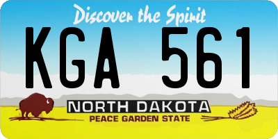 ND license plate KGA561