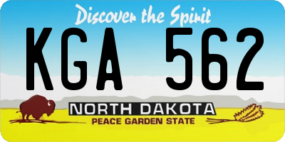 ND license plate KGA562