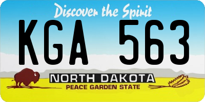 ND license plate KGA563