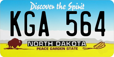 ND license plate KGA564