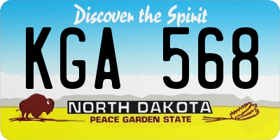 ND license plate KGA568