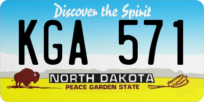ND license plate KGA571