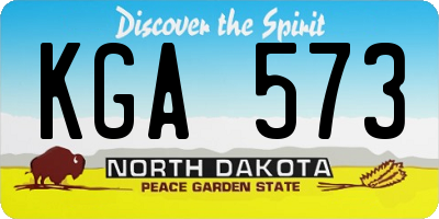 ND license plate KGA573