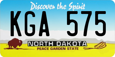 ND license plate KGA575