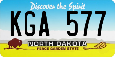 ND license plate KGA577