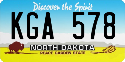 ND license plate KGA578