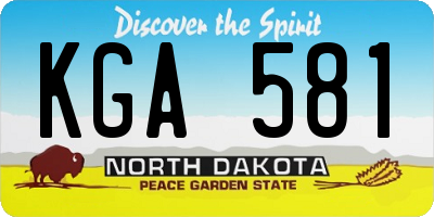 ND license plate KGA581