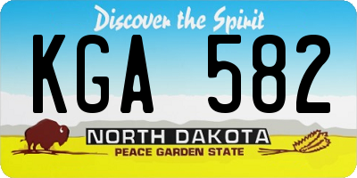 ND license plate KGA582