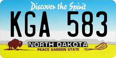 ND license plate KGA583