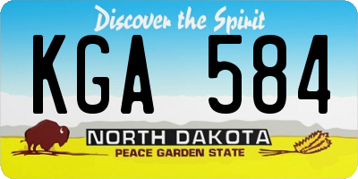 ND license plate KGA584