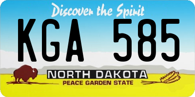ND license plate KGA585