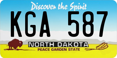 ND license plate KGA587