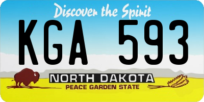 ND license plate KGA593