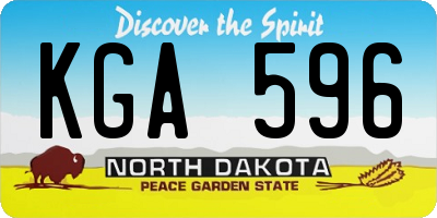 ND license plate KGA596