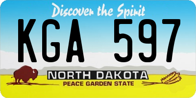ND license plate KGA597