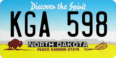 ND license plate KGA598