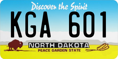 ND license plate KGA601