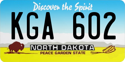 ND license plate KGA602