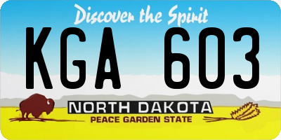 ND license plate KGA603