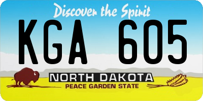 ND license plate KGA605