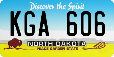 ND license plate KGA606