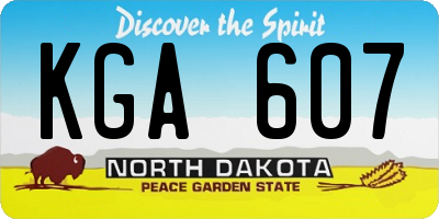 ND license plate KGA607
