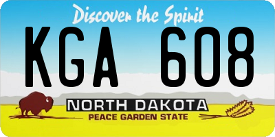 ND license plate KGA608
