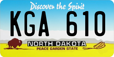 ND license plate KGA610